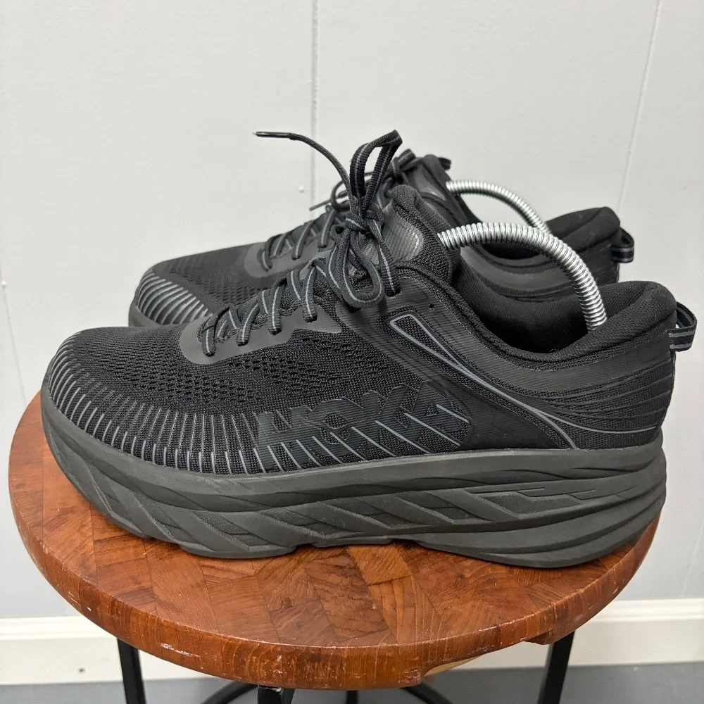 Hoka One One Bondi 7 Black Women's Sneakers Size 11D - Picture 6 of 9